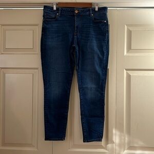 Loft curvy skinny ankle medium wash blue jeans size 14/32